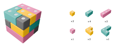 Duże klocki piankowe magnetyczne TUKI zestaw BUILDER 12 elementów