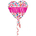 I Love You kolorowe serduszka serce balon foliowy Amscan 18''