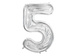 Szablon Forma foliowa do balonów cyfra 5 srebrna, 126 cm