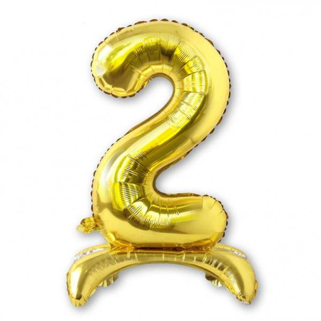 BALON foliowy stojący CYFRA złota XL 75 cm