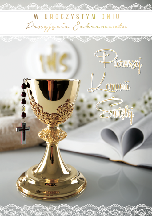 Kartka okolicznościowa Pierwsza Komunia Święta 3D