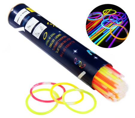 Bransoletki łamane świecące FLUO (Glow Stick) MIX 100 szt.