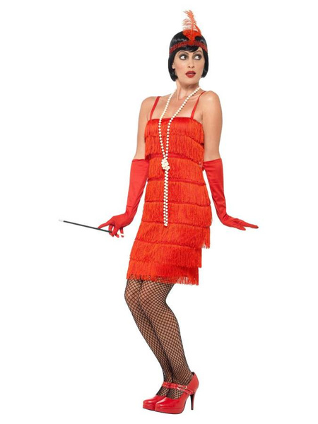 Sukienka lata 20. strój Dama Retro Czerwony rozmiar S OUTLET zepsuty zamek