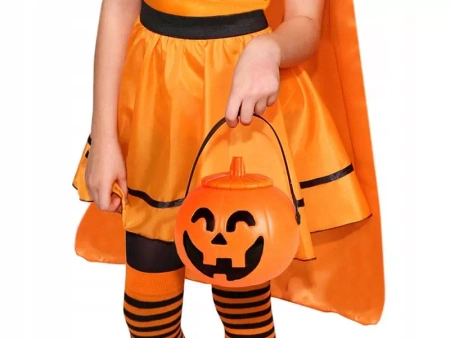 Wiaderko Dynia z pokrywką na Halloween 18 cm