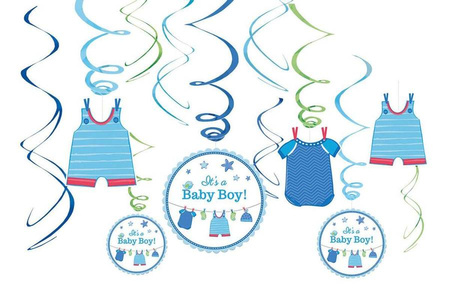 Girlanda świderki Baby Boy! dla chłopca 12 szt.