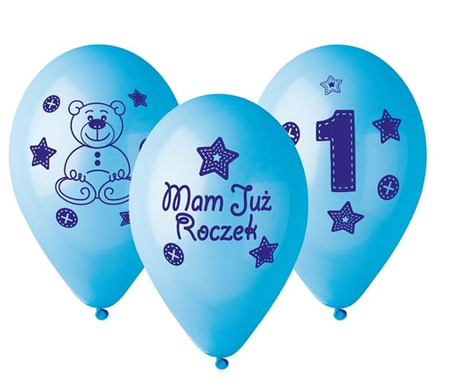 Balony Gemar 12 cali 5 szt Mam już roczek
