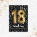 Kartka urodzinowa 18-ste urodziny czarno złota 1 szt.