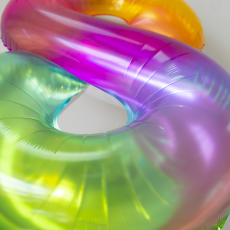 BALON foliowy CYFRA 100 cm TĘCZOWA