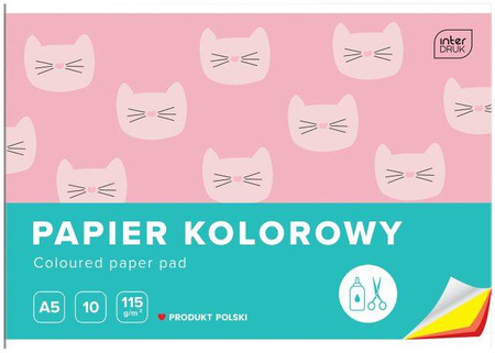 Zeszyt papierów kolorowych A5 10 kartek
