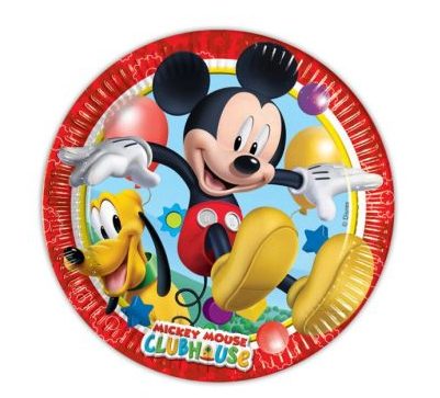 Talerzyki papierowe Mickey okrągłe 8 szt