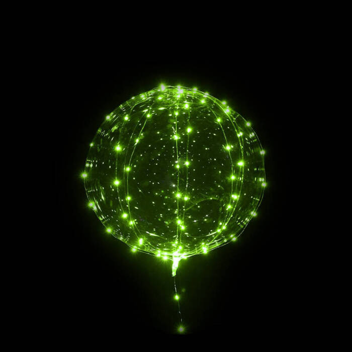 Balon świecący LED ZIElONY zestaw (balon + lampki)