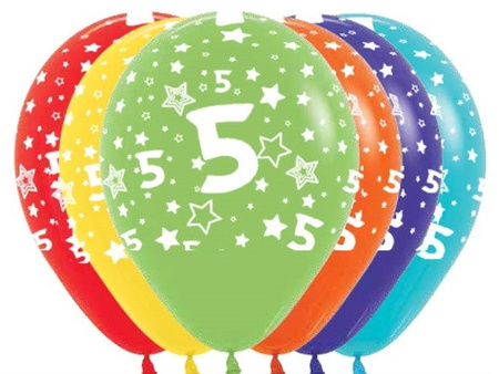 Balony Sempertex Cyfry 12'' 12 szt Mix kolorów