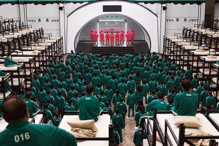 Maska Squid Game trójkąt żołnierz