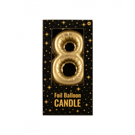 Świeczka urodzinowa cyfra 8 jak balon foliowy złota