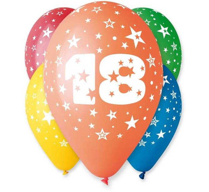 Balon Gemar 12 cali 1 sztuka cyfra 18