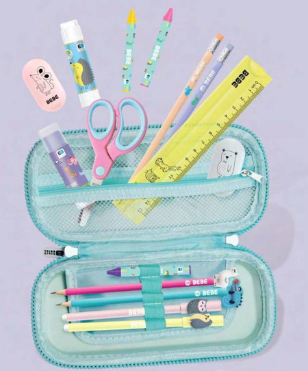 Piórnik szkolny jednokomorowy 3D pastel