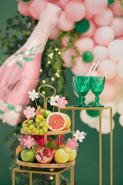 Toppery na tort do babeczek Kwiaty 8 szt.