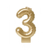 Świeczka urodzinowa cyfra 3 jak balon foliowy złota