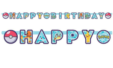 Baner urodzinowy Happy Birthday POKEMON 218 cm