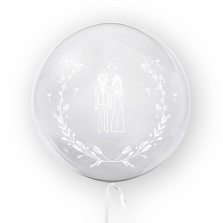 Kula transparentna balon foliowy Bubble 45 cm - Młoda Para