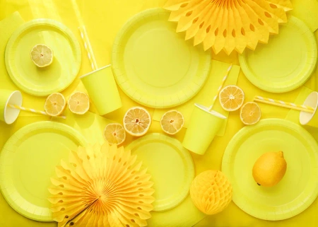 Talerzyki papierowe żółte 23 cm, 6 szt. PartyDeco