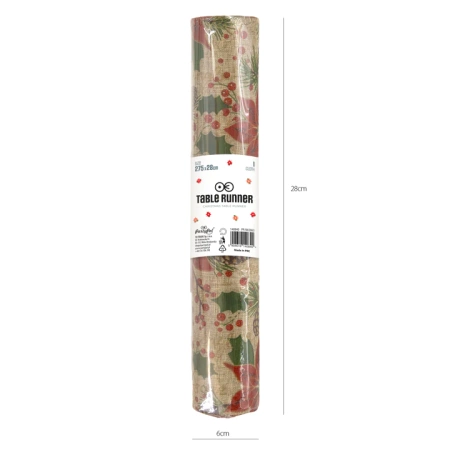 Bieżnik na stół świąteczny Gwiazda Betlejemska kwiat 275 x 28 cm