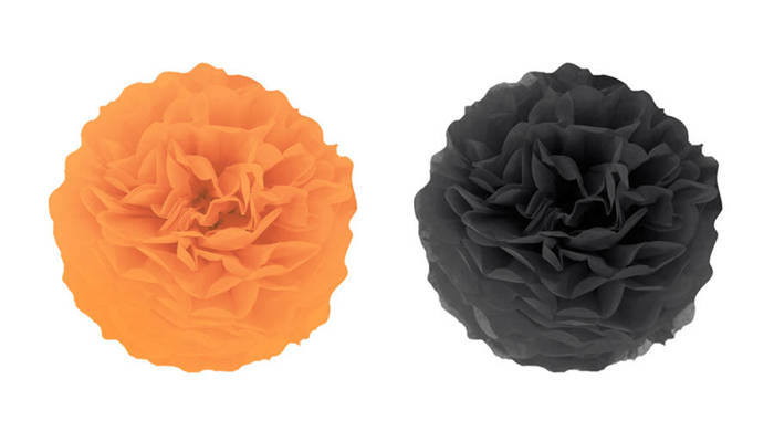 Pompon dekoracyjny bibułowy Halloween 1 szt. 35 cm