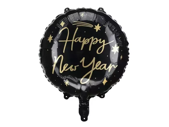 Balon foliowy okrągły sylwestrowy Happy New Year 45 cm