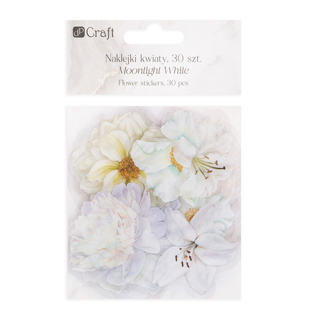 Naklejki transparentne KWIATY folia PET 30 SZT - MOONLIGHT WHITE