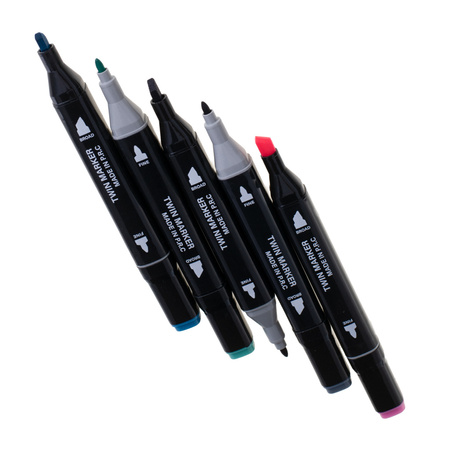 Markery Dwustronne zestaw 168 szt. w Etui