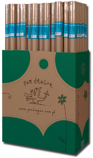 Papier szary KRAFT do pakowania prezentów 300x70 cm Pan Dragon