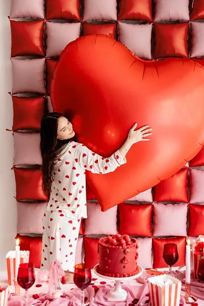 Balon foliowy serce czerwony XXL 160x160 cm