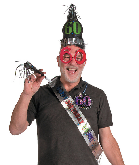 Zestaw akcesoria party na 60 urodziny dla solenizanta