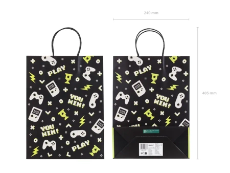Torebka prezentowa papierowa Gamepady 10x24x32 cm 1 szt.