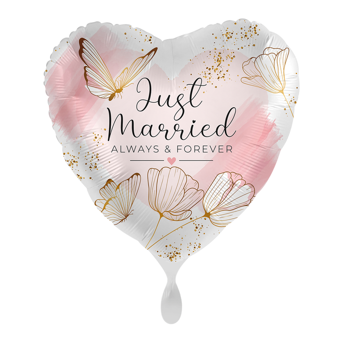 Just Married serce balon foliowy 18 cali