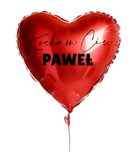 SERCE balon foliowy PERSONALIZOWANY Walentynki czerwony 18 cali