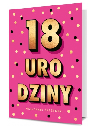 Kartka okolicznościowa osiemnastkowa ''18 urodziny'' kropeczki