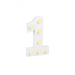 Świecąca Cyfra LED "1" Light Letter, drewniana biała 17x12 cm