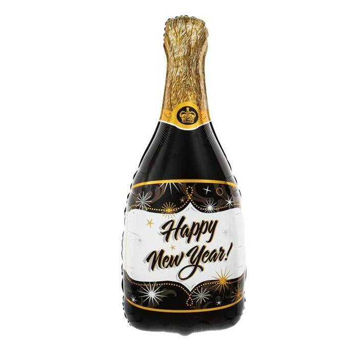 Balon foliowy Szampan butelka Happy New Year na Sylwestra 49x100cm