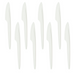 Noże wielorazowe białe, z tworzywa sztucznego 18 cm zestaw 8 sztuk