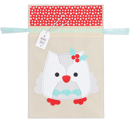 Torebka prezentowa świąteczna wiązana 22 x 30 cm Sowa