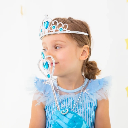 Zestaw księżniczki z bajki Diadem Berło Warkocz ELSA