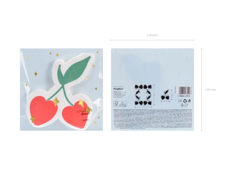 Serwetki papierowe jednorazowe Wiśnie, mix, 13,5x16cm 20 szt.