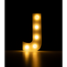 Świecąca Litera LED "J" Light Letter, drewniana biała 17x8 cm