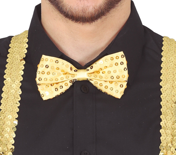 Mucha z cekinami ZŁOTA 11 cm na Sylwestra i karnawał