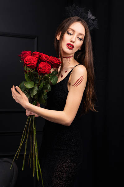 Opaska Nietoperze koronka czarna