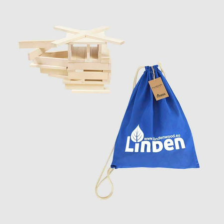 Klocki drewniane Linden, zestaw 100 szt. w eko-worku