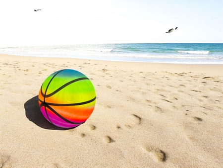 Piłka gumowa plażowa kolorowa 20cm