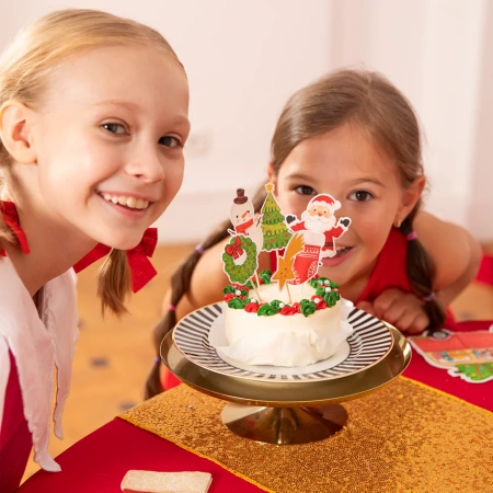 Dekoracja ciasta - pikery toppery świąteczne - Boże Narodzenie 6 szt.