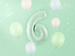 Balon foliowy CYFRA 6 pastelowy zielony 72 cm